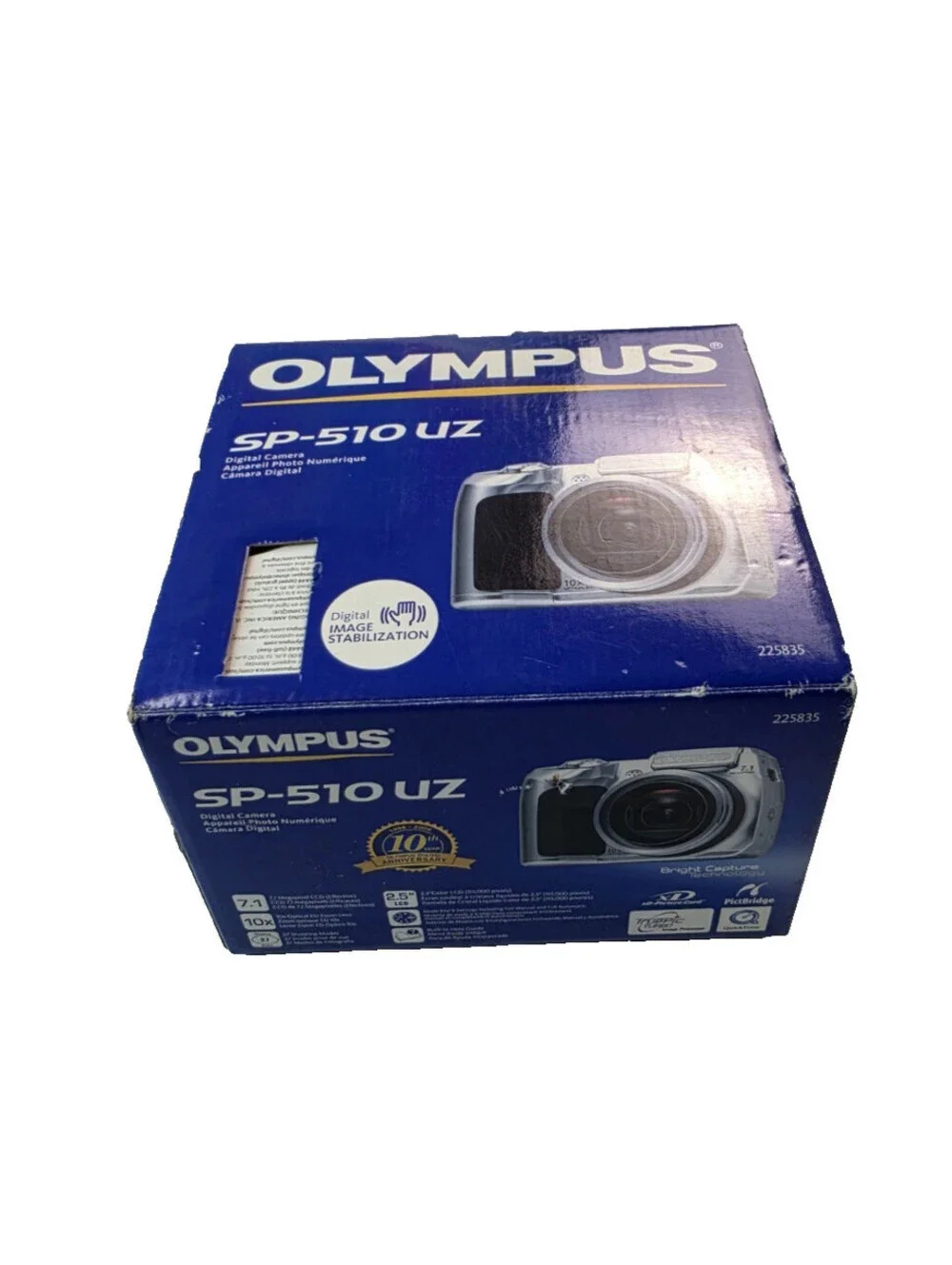 Olympus SP-510UZ Silver Digital Camera 7.1MP With Box Cords Manuals TESTED